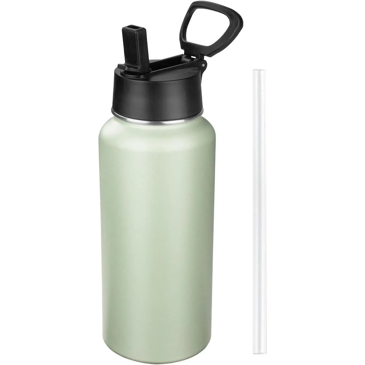 Insulated Water Bottle With Straw,32 oz Vacuum Insulated Stainless Steel  Water Flask,Keeps Cold and Hot,Metal Water Bottle Wide Mouth for Gym Travel Camping (Black)