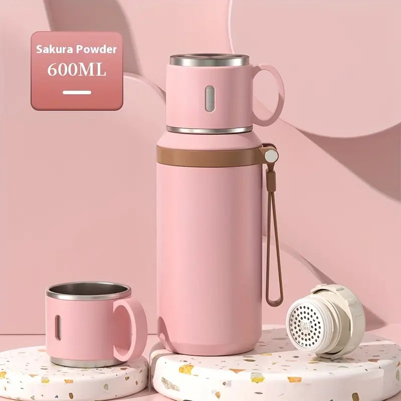 29 oz Stainless Steel Insulated Durable Water Bottle with Carry Strap, Portable Travel Flask for Hot and Cold Drinks, Outdoor Drinkware for Camping, Cycling, Home, and Office, Insulated Water Bottles #GLOBAL PICKS