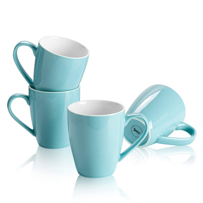 Sweese Porcelain Coffee Mugs - 16 Ounce - Set of 6, Cups for Latte, Hot Tea, Cappuccino, Mocha, Cocoa, White