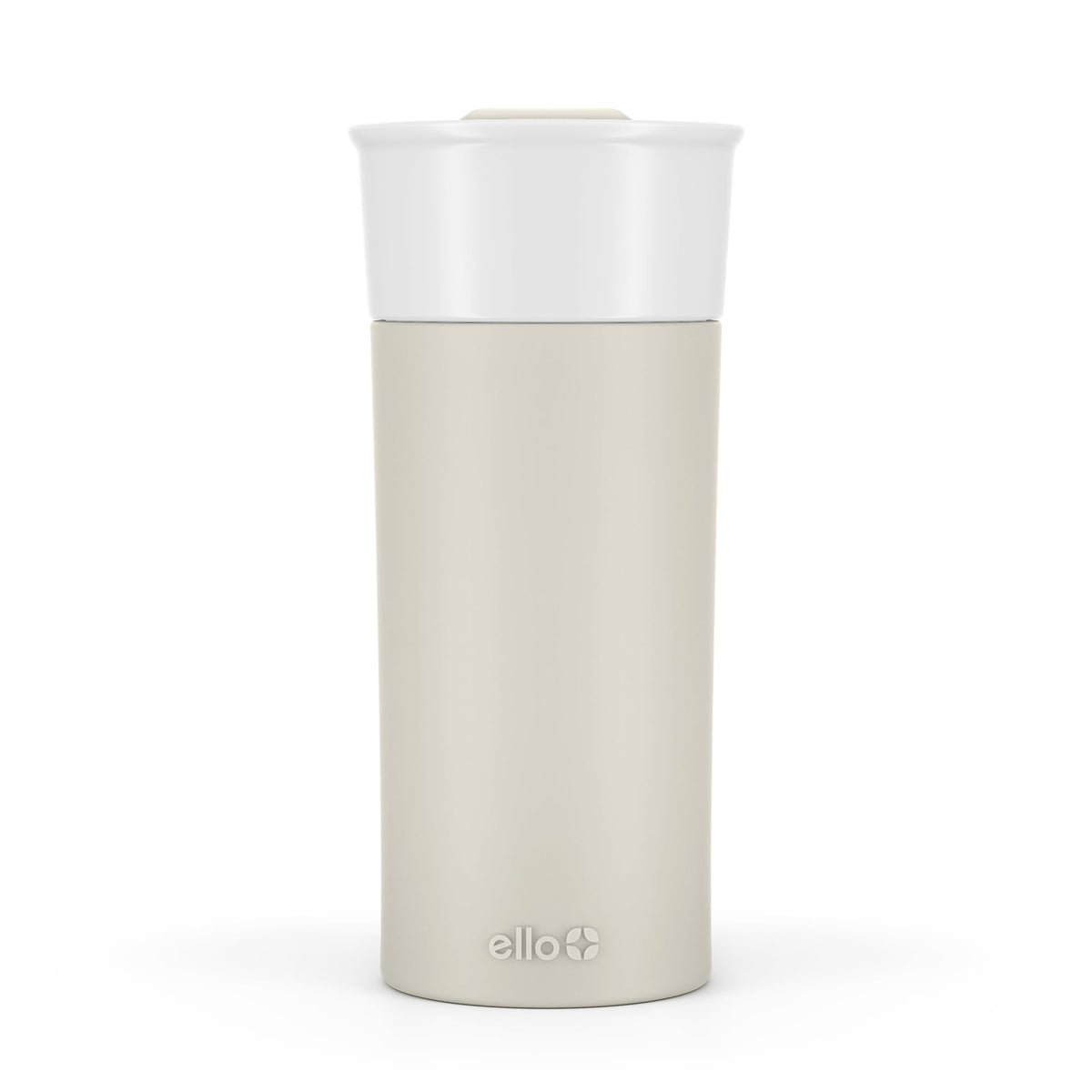Ello Ogden Ceramic Travel Mug with Splash-Resistant Slider Lid and Protective Silicone Boot, Perfect for Coffee or Tea, BPA Free, Dishwasher Safe, Gray, 16 oz, 758-0438-040 | Splash-resistant ceramic travel mug with slider lid and protective silicone slee