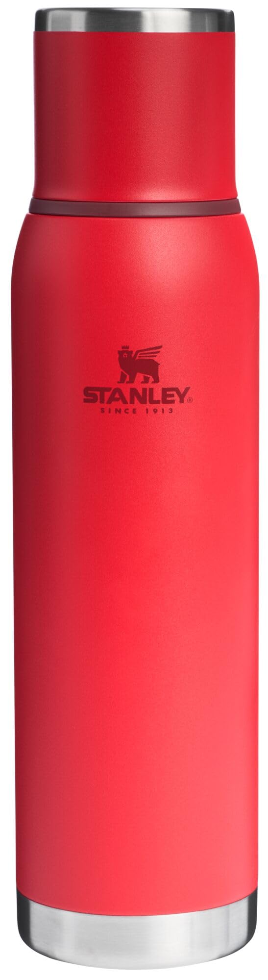 Stanley Adventure-To-Go Vacuum Bottle 25 oz | Wide Mouth with Leakproof Cup Lid | Keep Drinks Hot or Cold | Packable for Travel | Insulated Stainless Steel Thermal Bottle | BPA-Free | Frost White