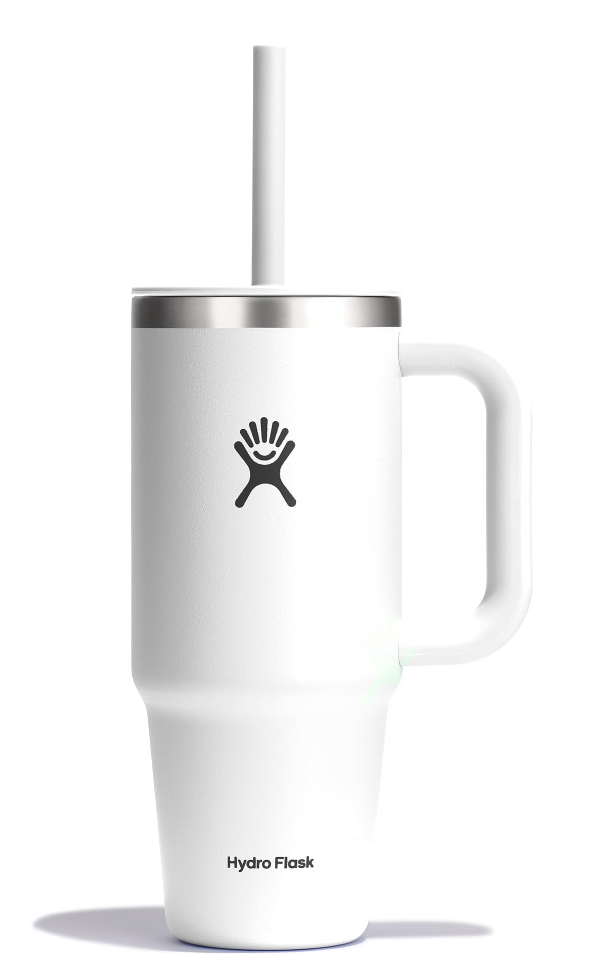 Hydro Flask Travel Tumbler with Handle, Lid and Straw - Insulated Stainless Steel in 40 Oz Agave