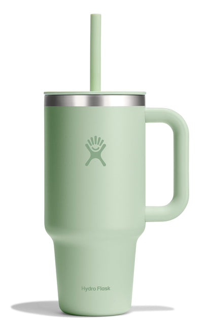 Hydro Flask Travel Tumbler with Handle, Lid and Straw - Insulated Stainless Steel in 40 Oz Trillium