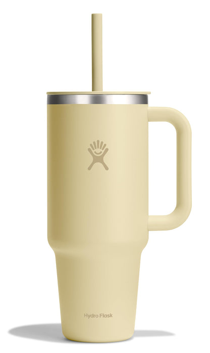 Hydro Flask Travel Tumbler with Handle, Lid and Straw - Insulated Stainless Steel in 40 Oz Trillium