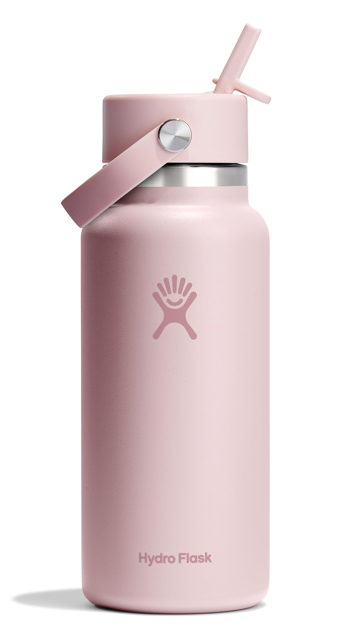 Hydro Flask Water Bottle - Insulated Stainless Steel - Wide Mouth Flex Straw Lid, Non Spill, Leakproof and Refillable in 32 Oz Tonal Birch