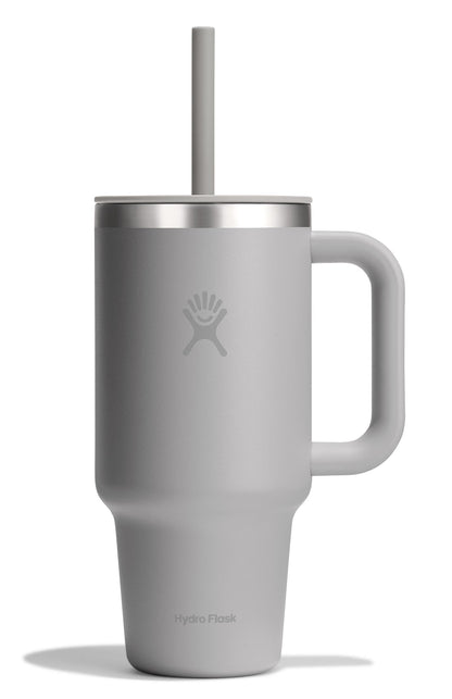 Hydro Flask Travel Tumbler with Handle, Lid and Straw - Insulated Stainless Steel in 40 Oz Trillium