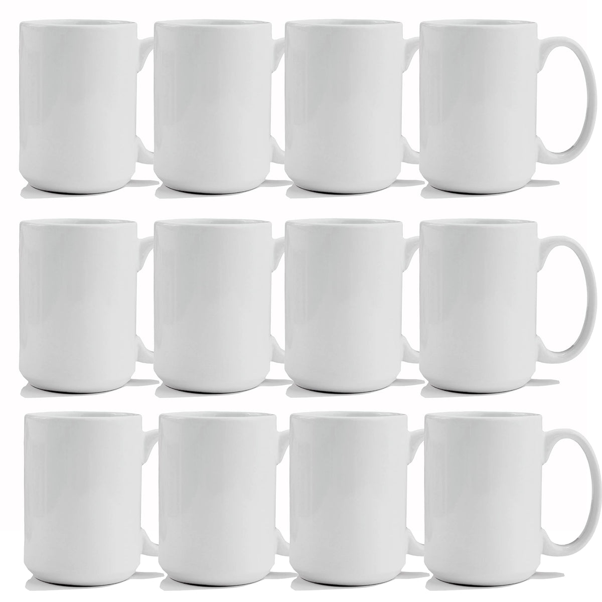 TANGLONG 11oz White Ceramic Sublimation Cups,12PCS Mugs Blank for DIY gifts | Tazas Para Sublimar,Ceramic Cup,Sublimation Mugs Blank, Bulk Mugs for Coffee, Tea, Latte, Soup, Milk, Cocoa, homemade gifts