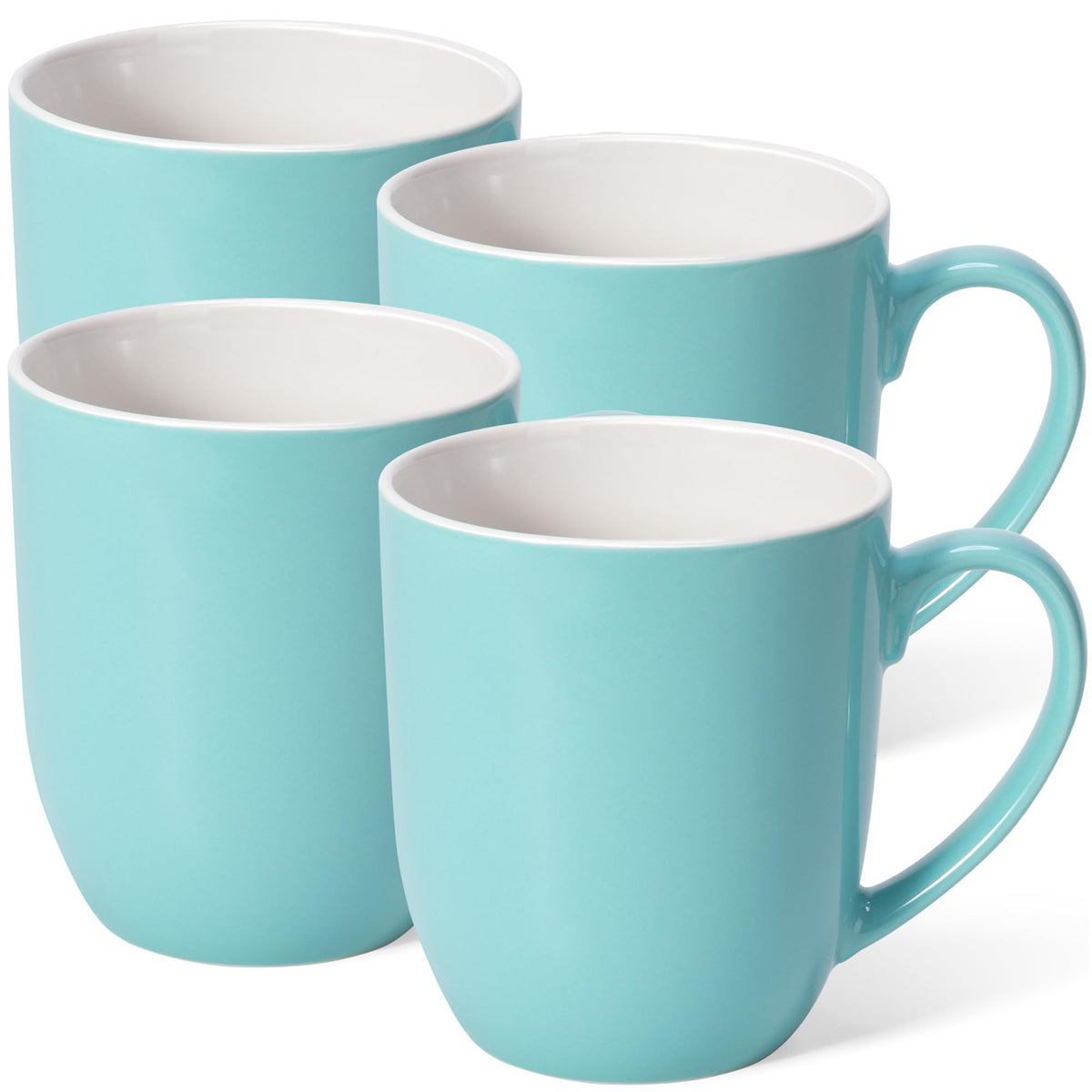 Urbanstrive 16 oz Large Coffee Mugs Set of 4 Ceramic Coffee Mug White Coffee Cups Tea Cups Idea Gift for Women Men House Warming Gifts New Home Office, White 4 Pack