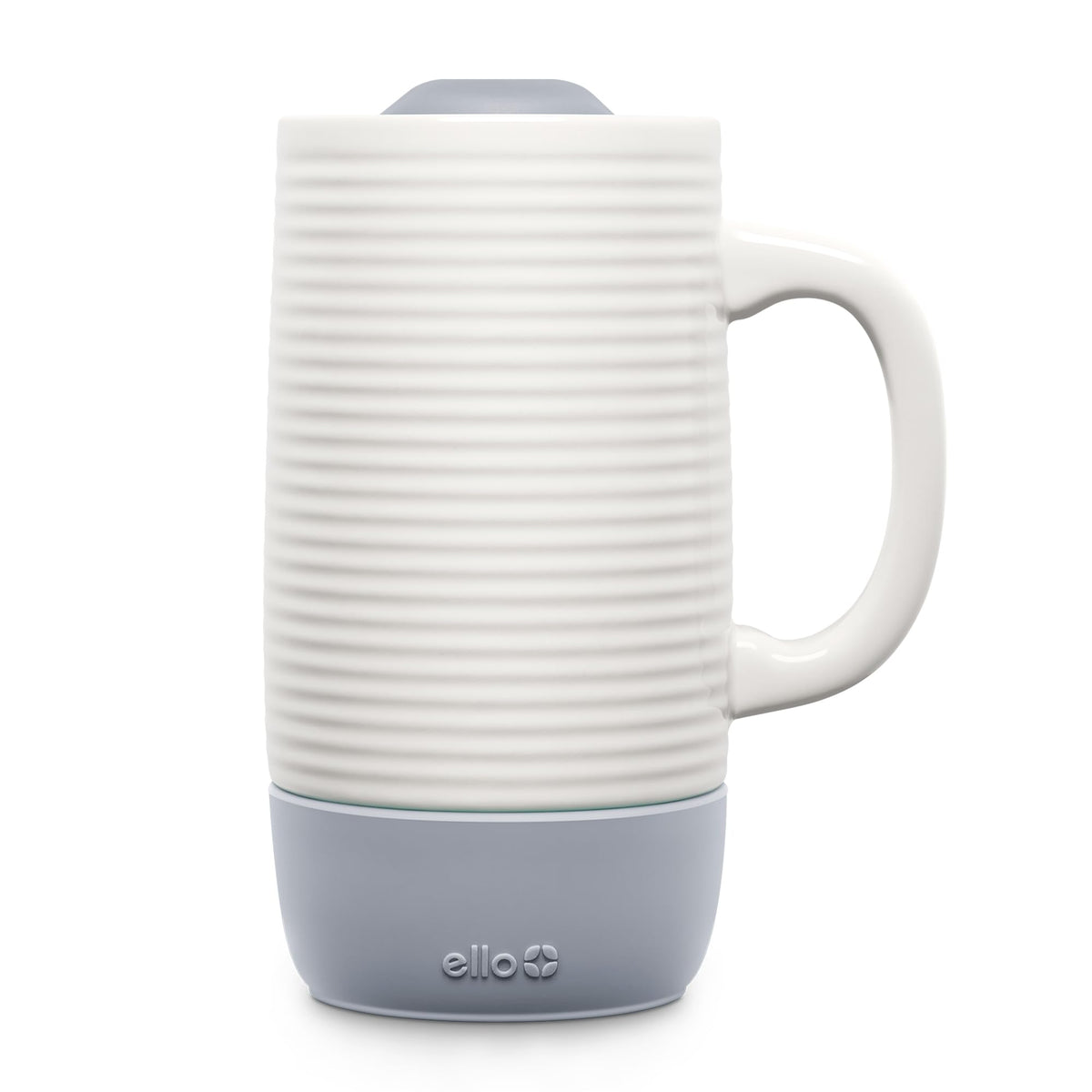 Ello Jane 18oz Ceramic Travel Mug with Handle, Splash-Resistant Slider Lid and Built-in Coaster, Perfect for Coffee and Tea, BPA Free, Dishwasher Safe, Holiday Gift Her Him, Yucca | Splash-resistant ceramic coffee tumbler with handle and silicone base. BP