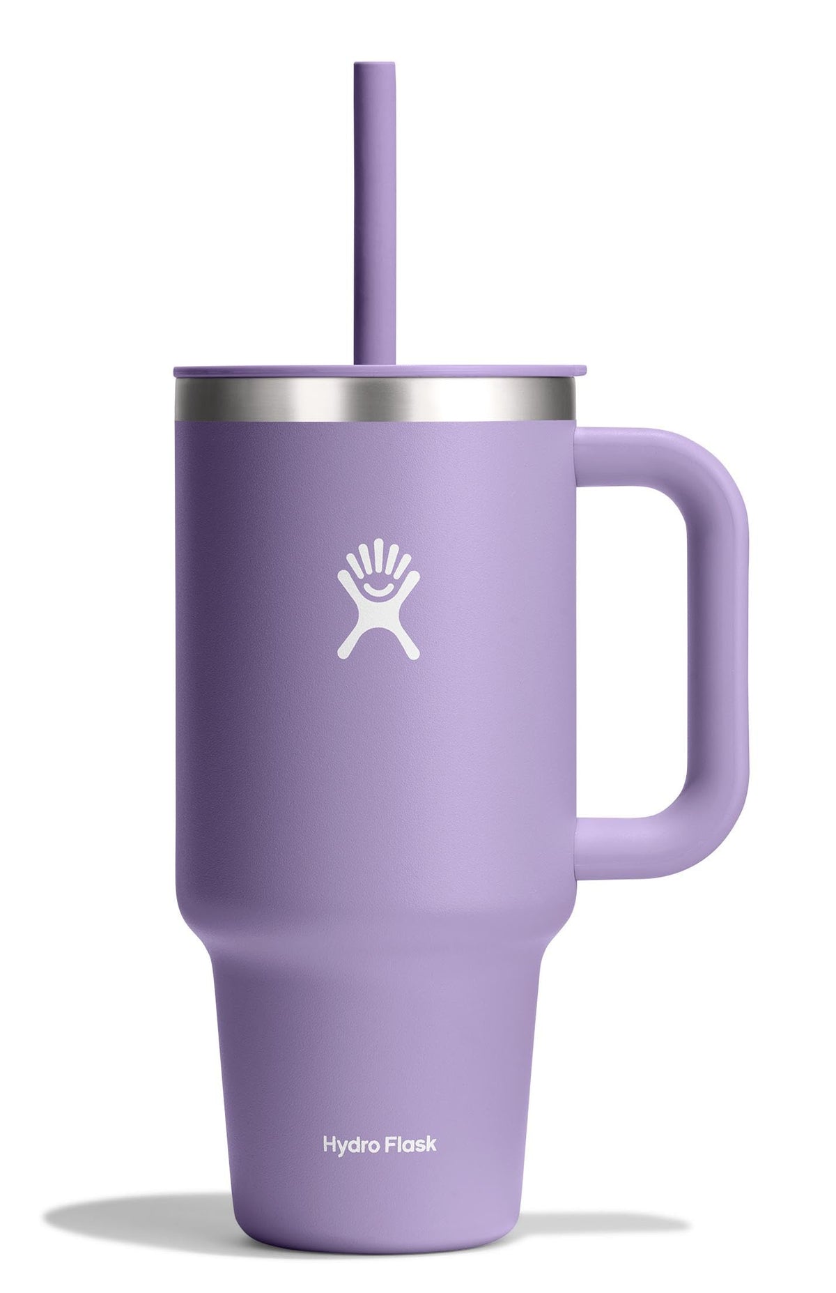 Hydro Flask Travel Tumbler with Handle, Lid and Straw - Insulated Stainless Steel in 40 Oz Trillium