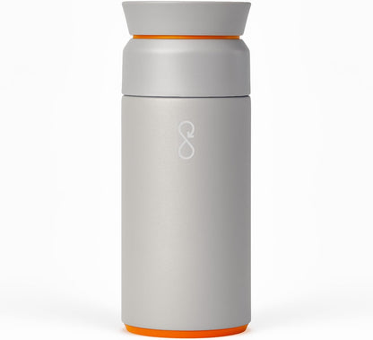 Ocean Bottle Brew Flask 12 oz | Insulated Travel Flask for Hot & Cold Drinks | Recycled Stainless Steel | Sustainable, Eco Friendly Gift (Rock Grey)