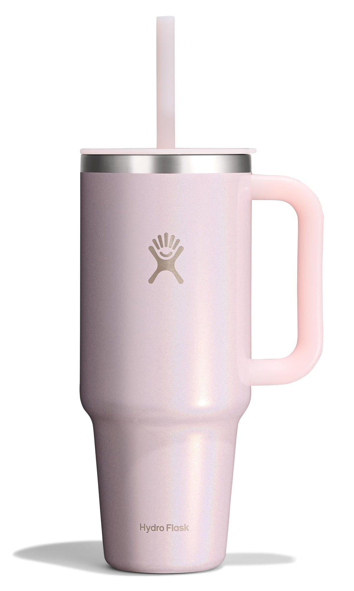 Hydro Flask Travel Tumbler with Handle, Lid and Straw - Insulated Stainless Steel in 40 Oz Trillium