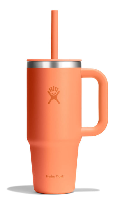 Hydro Flask Travel Tumbler with Handle, Lid and Straw - Insulated Stainless Steel in 40 Oz Trillium