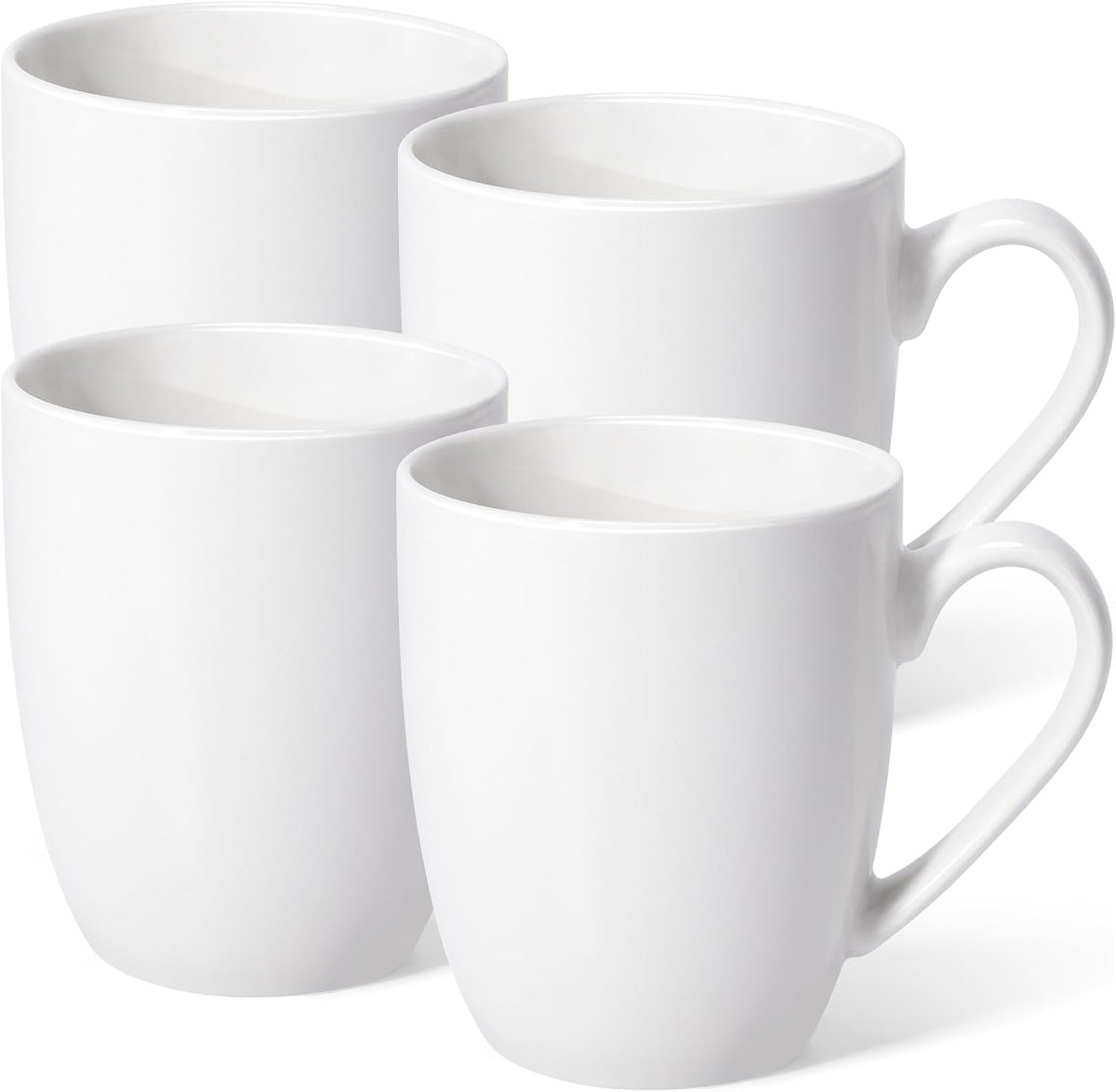 Urbanstrive 16 oz Large Coffee Mugs Set of 4 Ceramic Coffee Mug White Coffee Cups Tea Cups Idea Gift for Women Men House Warming Gifts New Home Office, White 4 Pack