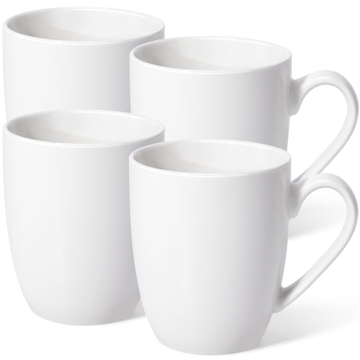 Urbanstrive 16 oz Large Coffee Mugs Set of 4 Ceramic Coffee Mug White Coffee Cups Tea Cups Idea Gift for Women Men House Warming Gifts New Home Office, White 4 Pack