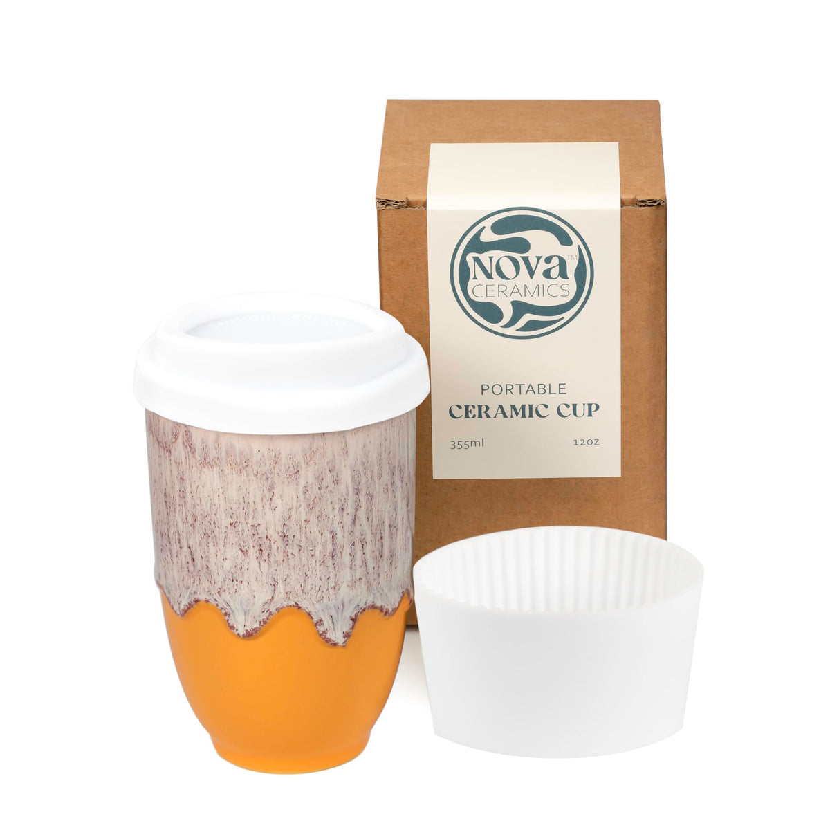 NOVA CERAMICS Coffee Travel Mug – Reusable Coffee – Microwave & Dishwasher Safe Coffee Green Tumbler - Gifts For Women Men Him Her – 16oz – Emerald