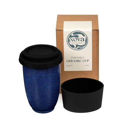 NOVA CERAMICS Coffee Travel Mug – Reusable Coffee – Microwave & Dishwasher Safe Coffee Green Tumbler - Gifts For Women Men Him Her – 16oz – Emerald