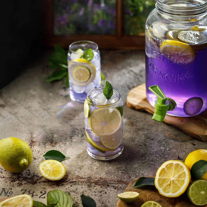 Le'raze Set of 10 Patented Can Shaped® Drinking Glasses - 16oz Clear Irish Glass Cups for Margarita, Cocktails, Iced Coffee, Tea, Soda, Whiskey, Water and Beer.
