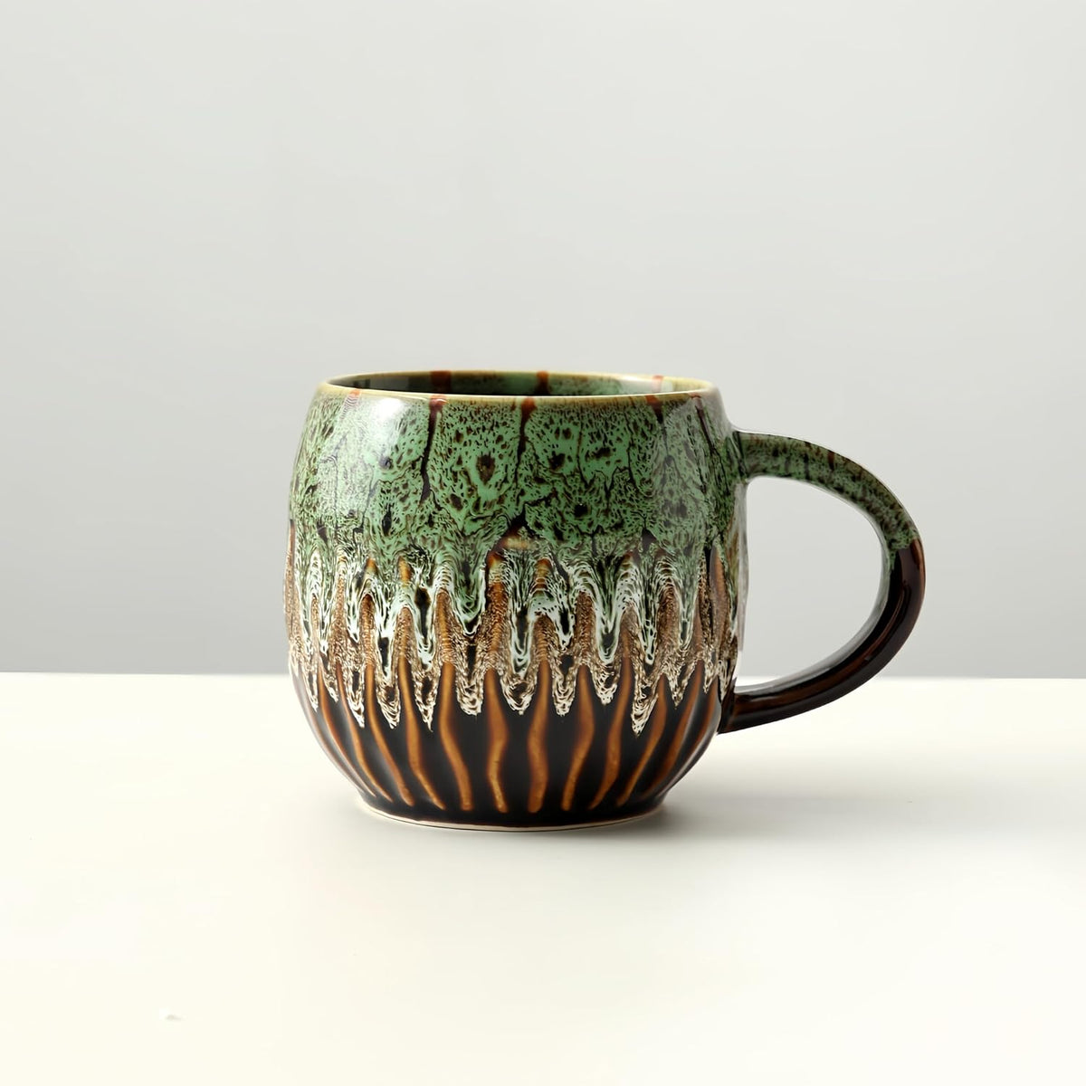 Large Ceramic Coffee Mug - 20oz Big Tea Cup, Green | Large Tea Mug, Microwave Safe, Dishwasher Safe