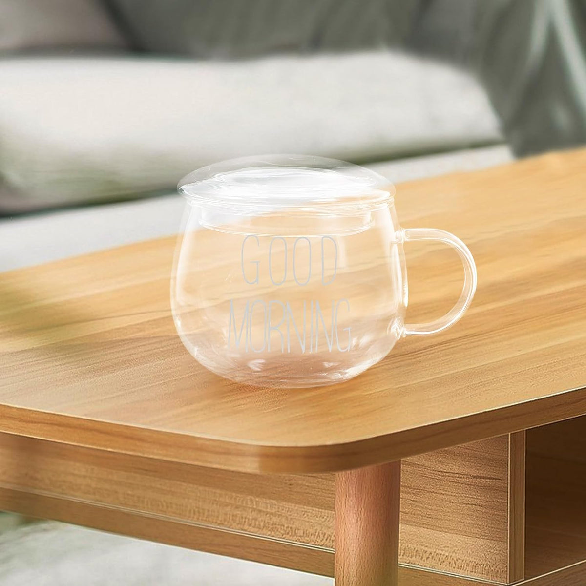 Glass Coffee Mug with Handle, Heat-resistant Multi-function Milk Cup for Breakfast Cereal, Tea, and Yogurt, Glass Drinks Cup with Lid for Home and Office Use