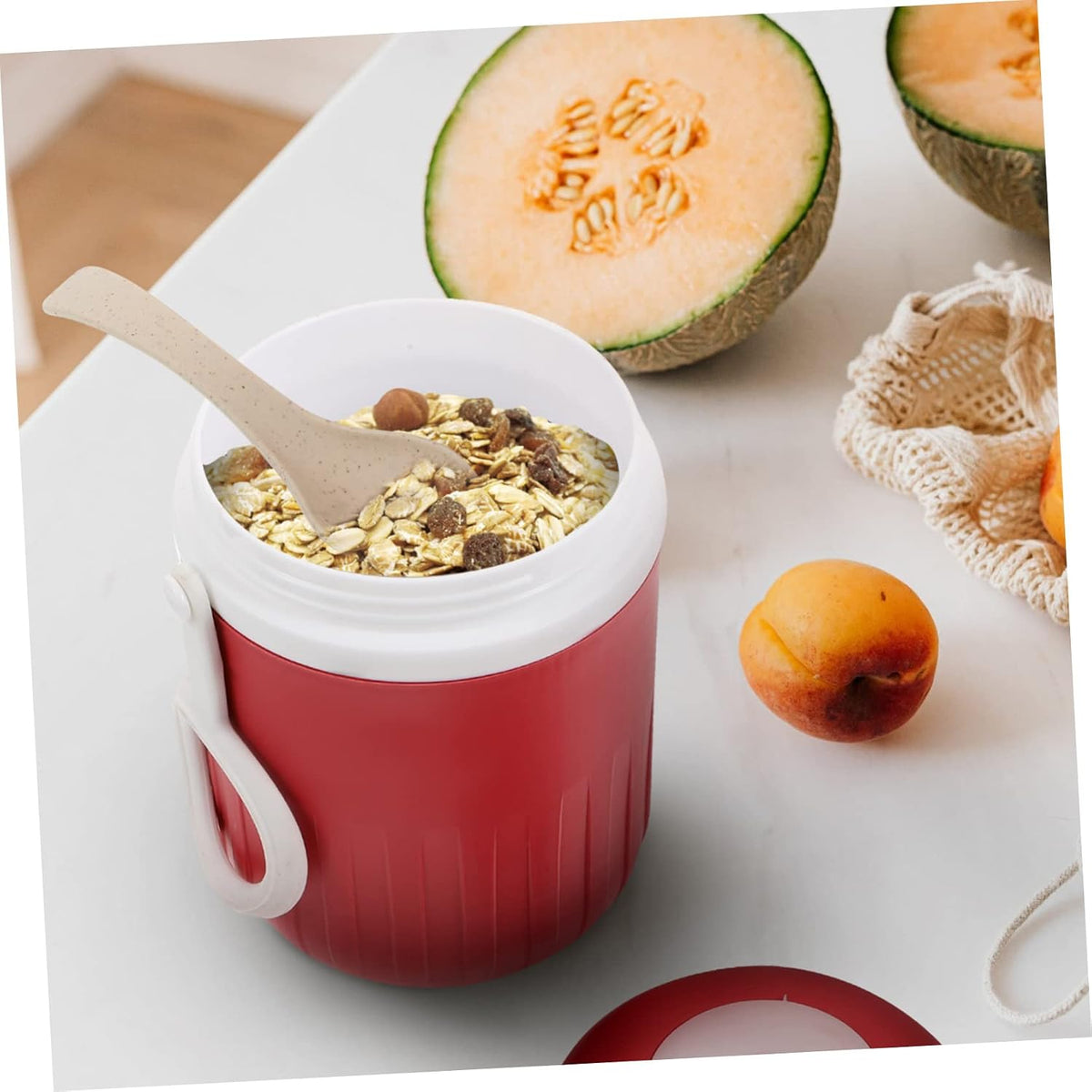 Portable Breakfast Cup Lid Insulated Soup and Cereal Cup for Students Microwave Safe Mini Milk Container for-the-Go Use