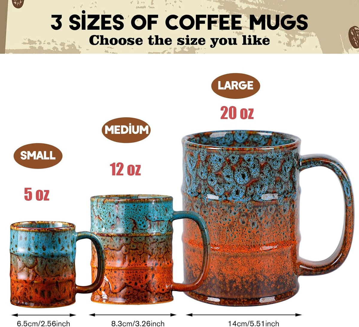 Coffee Mug,20 Oz Coffee Cups Ceramic Tea Cup Large Coffee Mug for Office and Home - Dishwasher and Microwave Safe Novelty Coffee Mug(1,Green and Blue)
