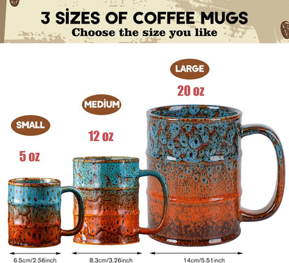 Coffee Mug,20 Oz Coffee Cups Ceramic Tea Cup Large Coffee Mug for Office and Home - Dishwasher and Microwave Safe Novelty Coffee Mug(1,Green and Blue)