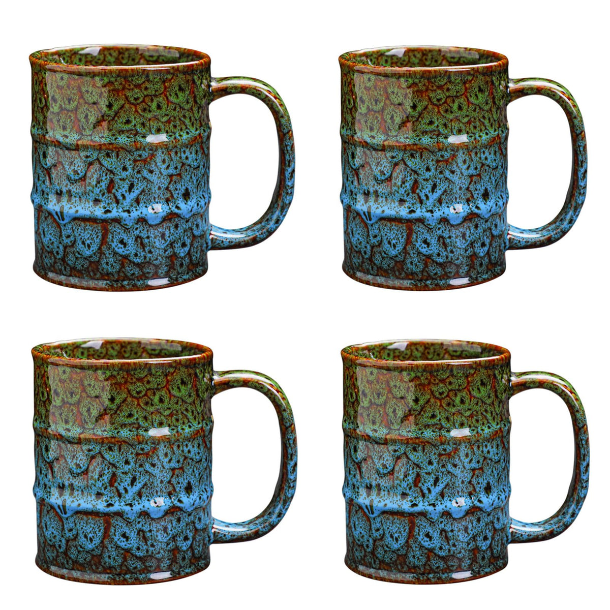 Coffee Mug,20 Oz Coffee Cups Ceramic Tea Cup Large Coffee Mug for Office and Home - Dishwasher and Microwave Safe Novelty Coffee Mug(1,Green and Blue)