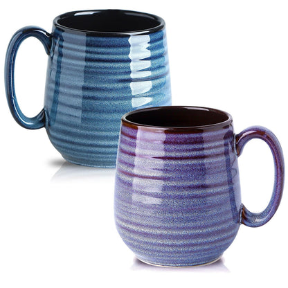 HASENSE Coffee Mug, 20 oz Ceramic Coffee Cup for Men and Women, Large Coffee Mug for Latte Coffee Tea Soup for Office and Home, Dishwasher and Microwave Safe, 1 PCS (Blue)