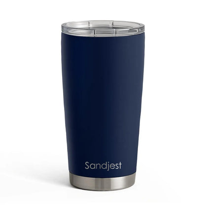 SANDJEST 20oz Stylish Botanical Daisies Insulated Stainless Steel Coffee Flask - Portable, Leakproof, Double-Wall Keeps Coffee Cozy Longer, Cup Holder Friendly, Reusable, Gym-to-Office Use, Iced or Hot Ready, Gift for Her